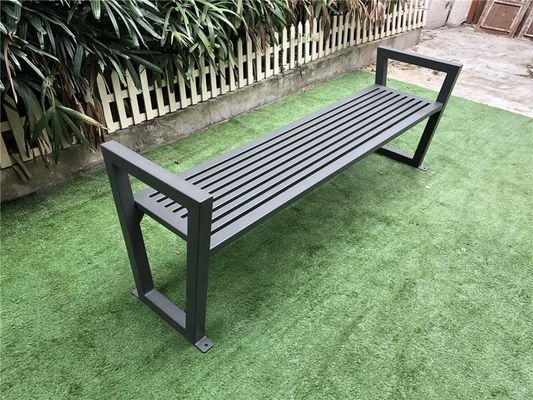 Waterproof Metal Park Benches , Anti Rust Mild Steel Bench With Armrests