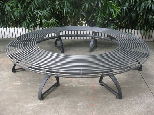Metal Iron Curved Outdoor Tree Bench Waterproof Rustproof For Street Garden